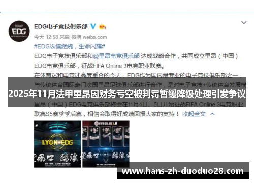 2025年11月法甲里昂因财务亏空被判罚暂缓降级处理引发争议